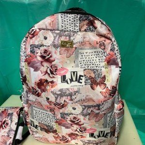 Betsey Johnson Backpack-"Mix Media" LB Zelda - w/wristlet bag